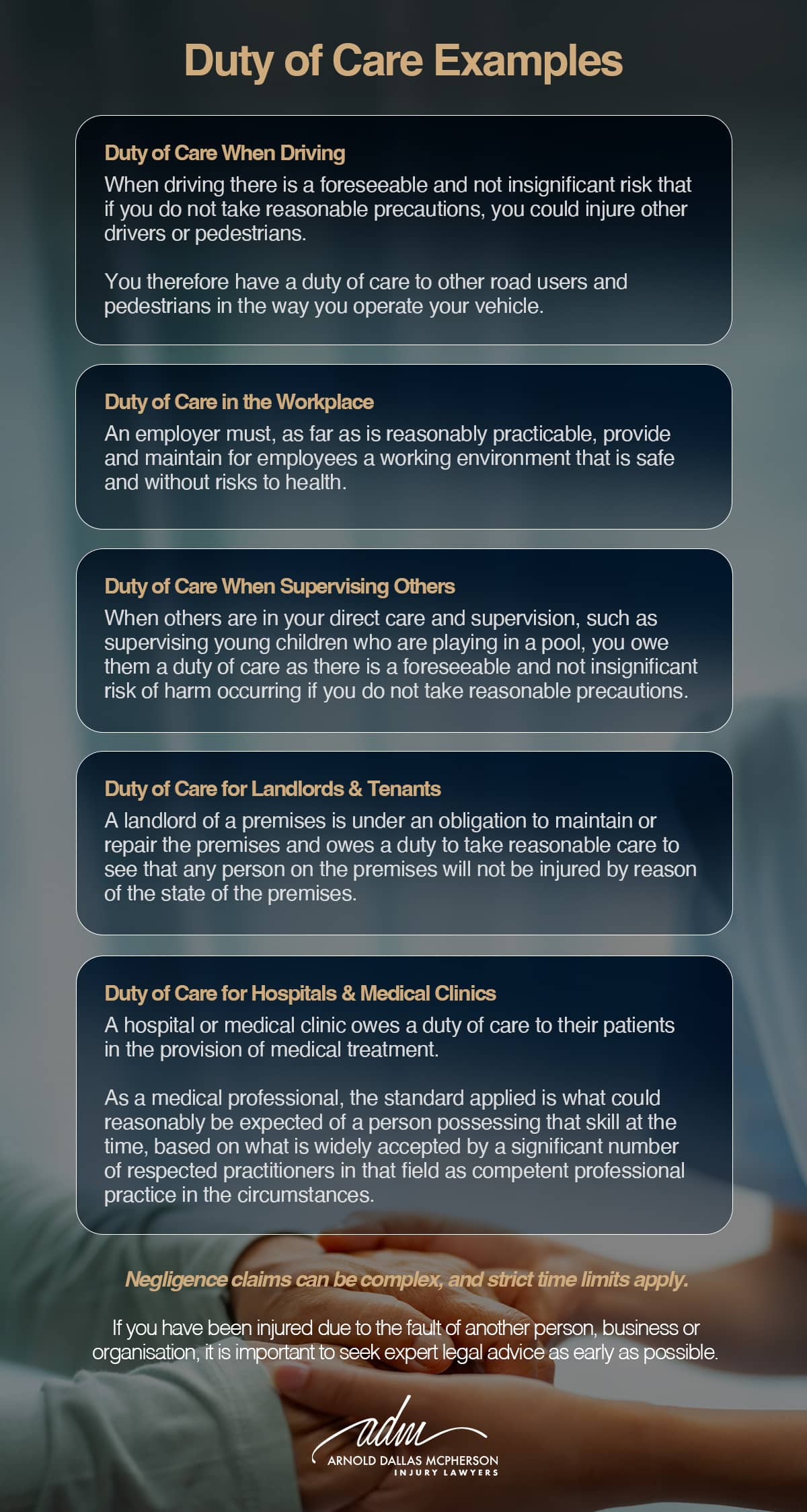 Duty of care examples | Arnold Dallas McPherson Injury Lawyers